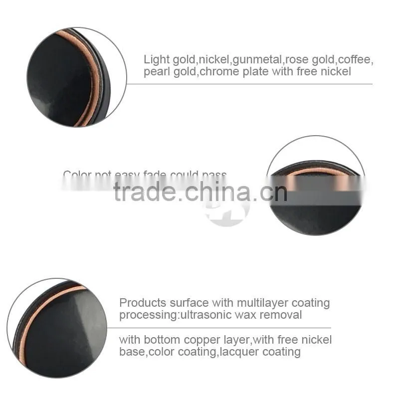 Hot Sales Shiny Black Decorative Custom Metal Snap Button Covers
