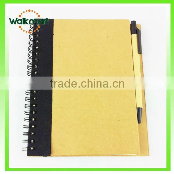 recycled spiral notebook/krafte paper recycled notepad with pen