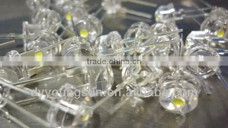 high brightness water clear 8mm 0.25w straw hat led diode