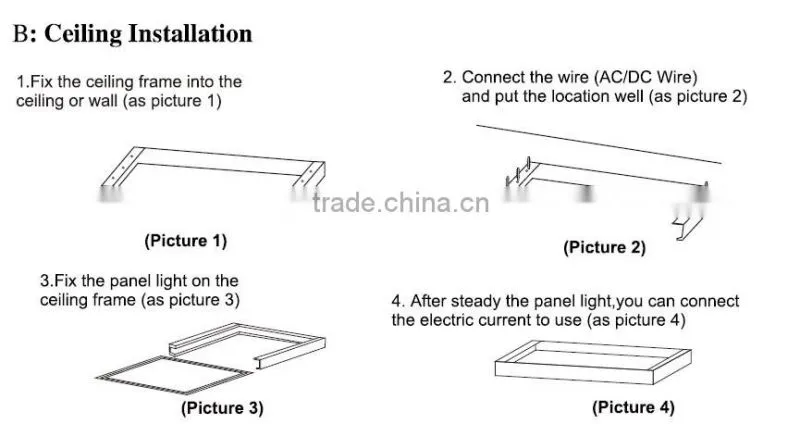 LED Square Panel Lighting Recessed/Suspended Aluminum Flat Ultra-thin LED Panel Light
