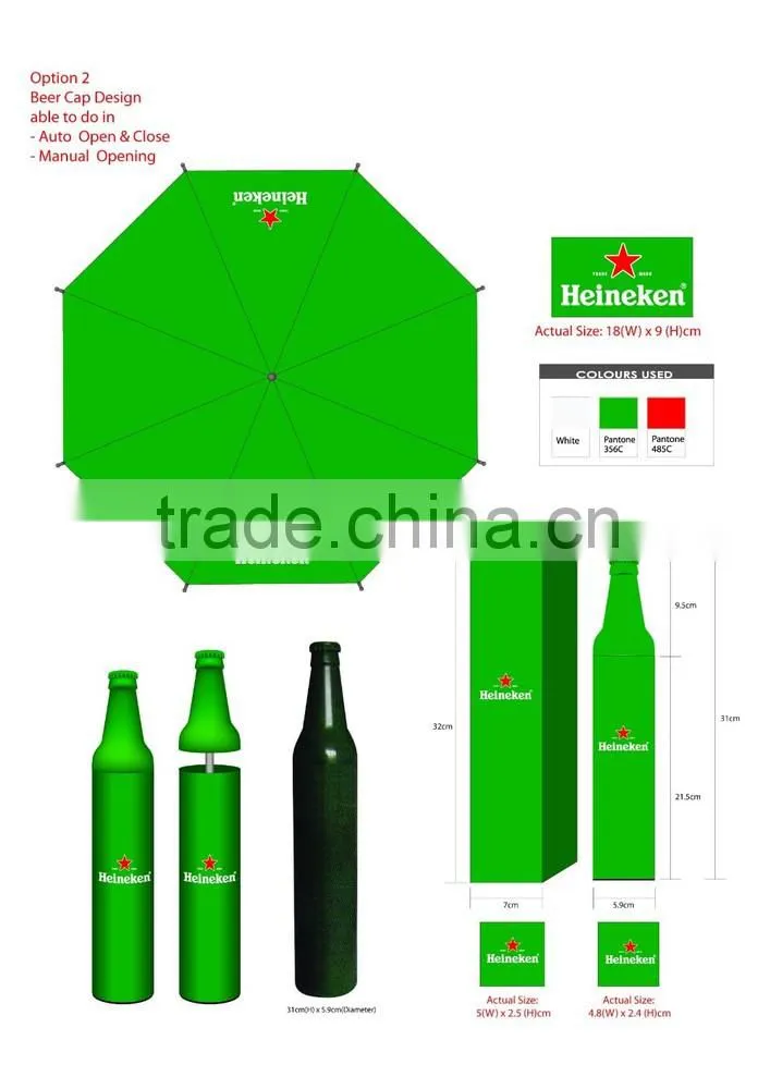 2015 new design promotional customized Wine bottle umbrella,cocktail umbrella
