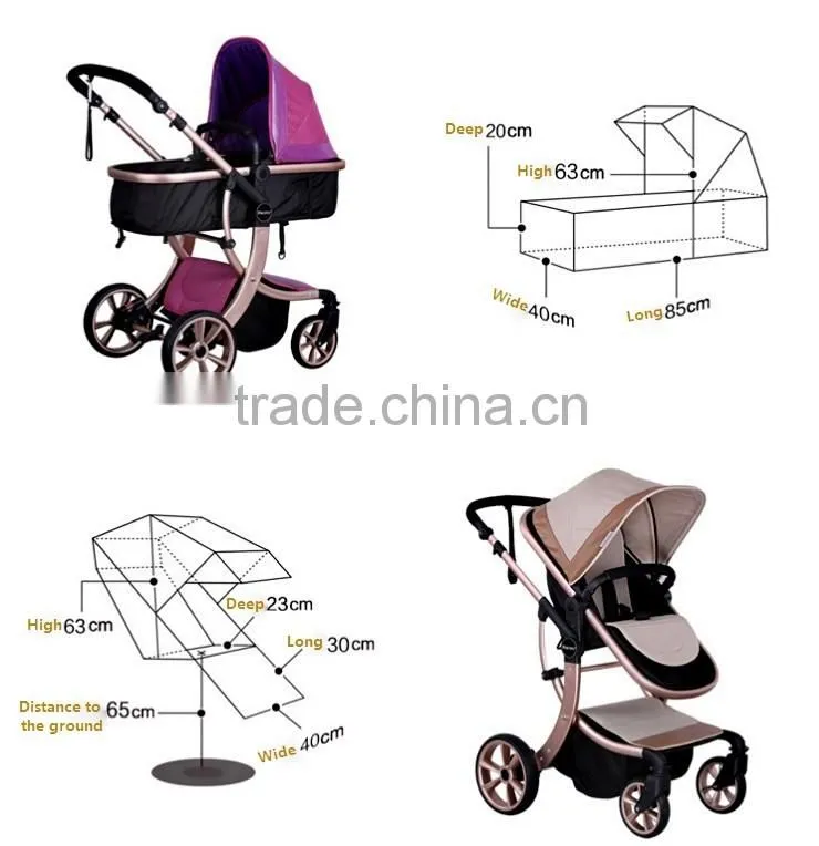 High lanscape with X type frame baby strollers,One key folding baby stroller