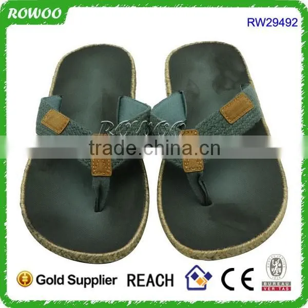 ROWOO Men's Grey High Quality Wrap Espadrille Sandal