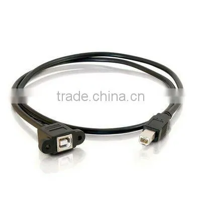 High Speed USB B Male to USB B Female Extension Panel Mount Cable