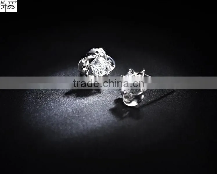 JINSE Korean Style Plum Flower Stud Earring