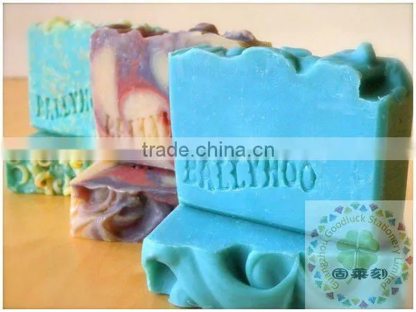 Custom crystal logo pre inked stamp soap mold