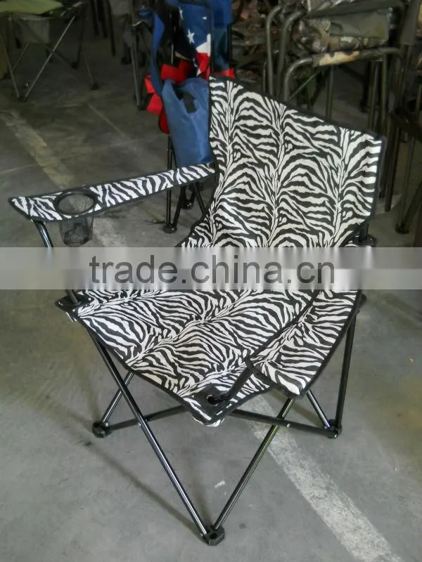 Quad Zebra Print Folding Chair