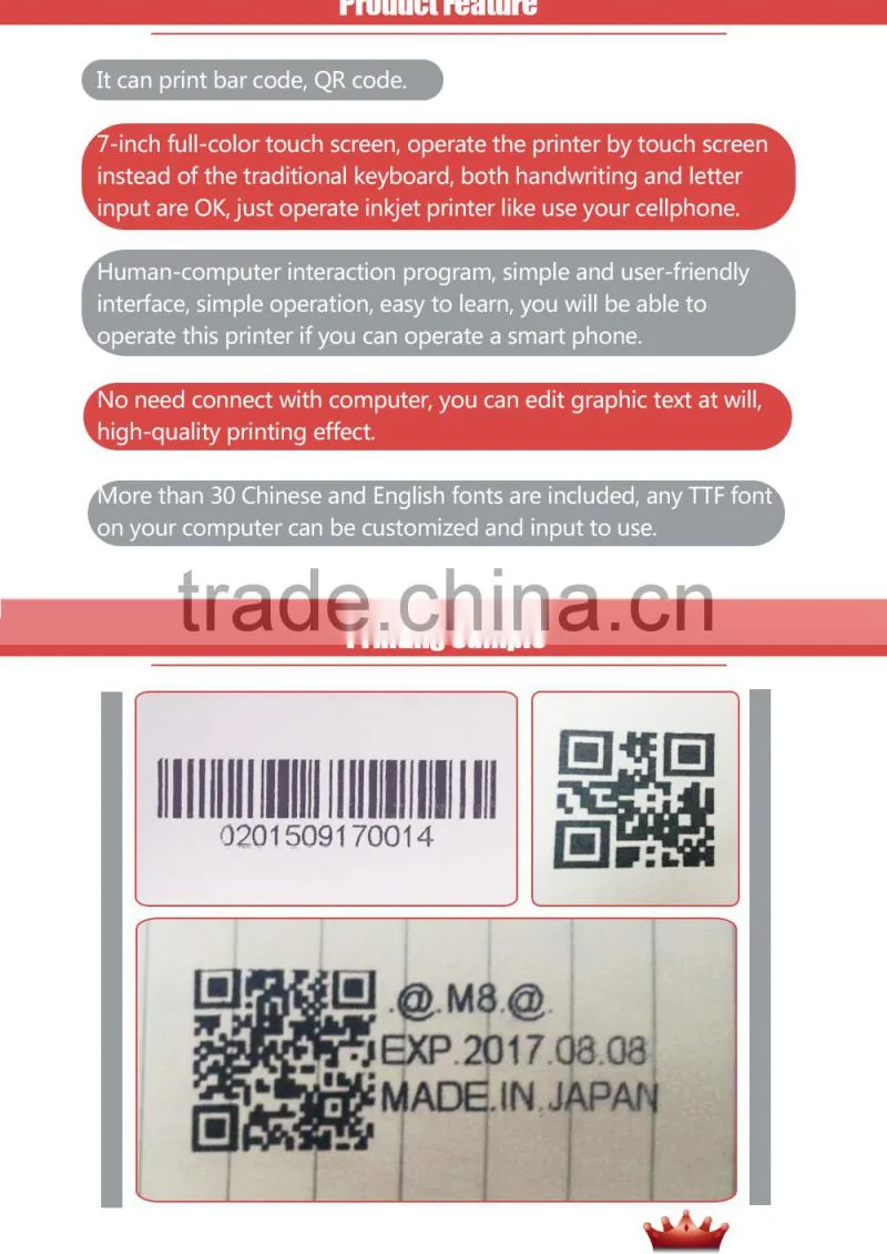 Perfectlaser industrial inkjet printer/ink date coding machine for barcode/QR code/dot matrix/logo/expired date PM-700