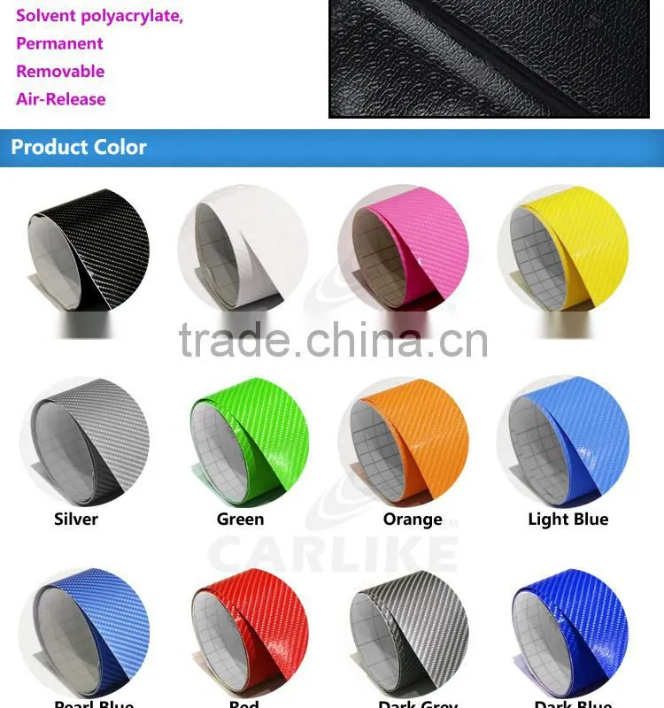 CARLIKE Multicolor 4D Glossy Carbon Fiber Wrap Vinyl Film For Car