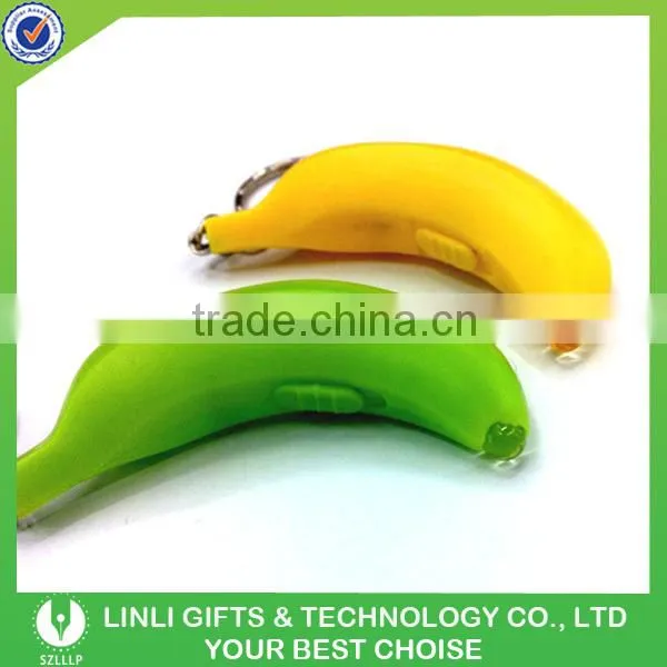 Brand Name Cheap Plastic Led Banana Keychain