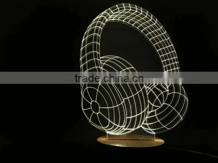 Innovative Headphone Shape 3D LED Lamp