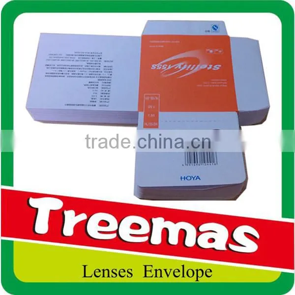 Lenticular aspherical lens envelope packing for lens with holes for sticker/ small paper pouch for optician made in China