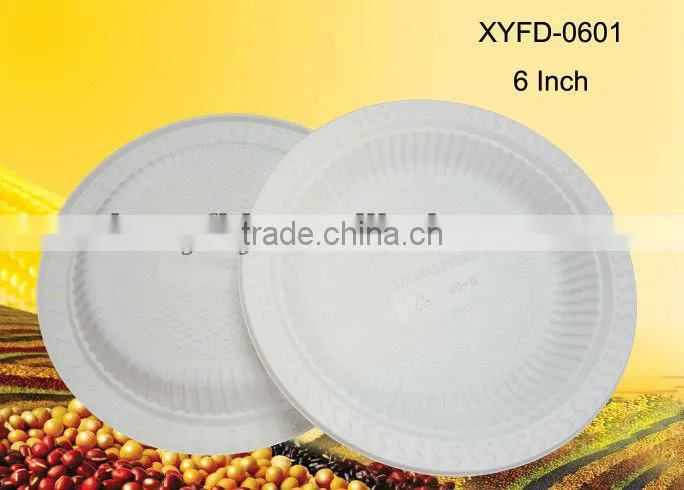 Biodegradable disposable plastic 6 inch candy plates,made from corn starch