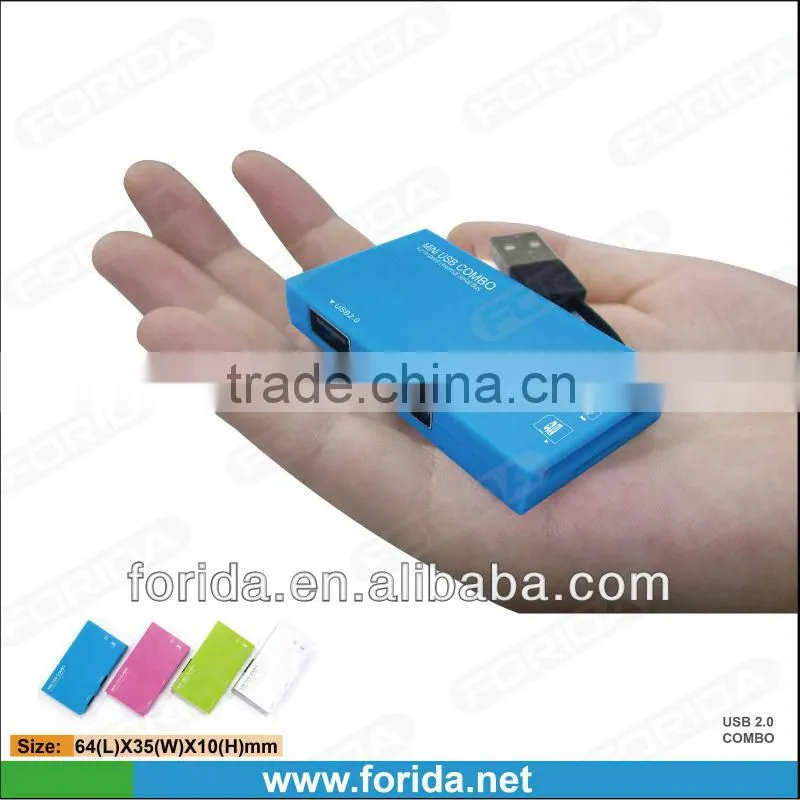 2 port USB 2.0 hub & SD/TF card reader, usb combo