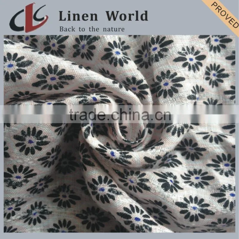 16S High Quality Printed Linen Viscose Blend Fabric