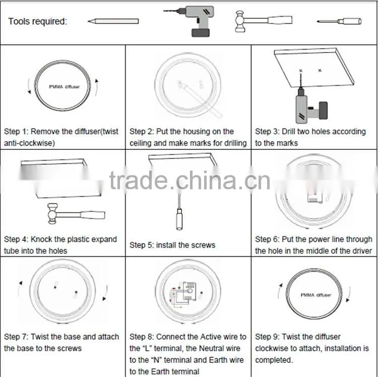 18W SAA led ceiling light with motion sensor