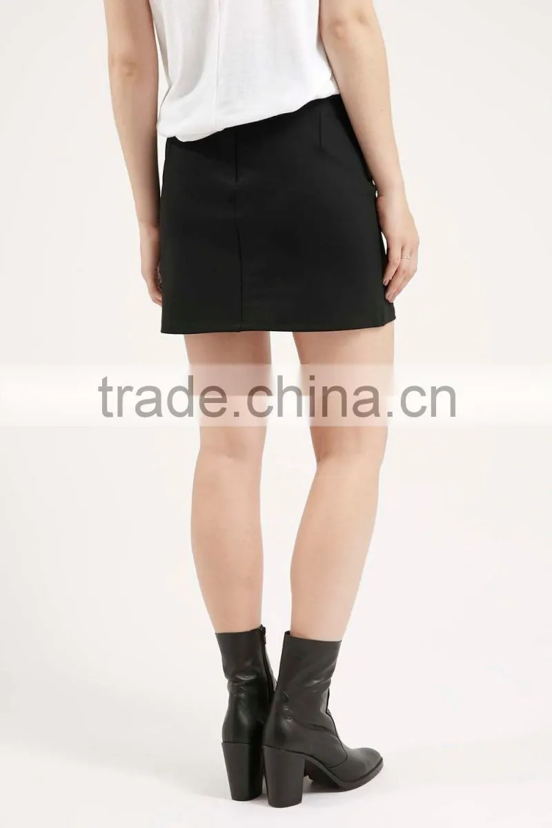 High-Waisted Seam Detail Sexy Mini Skirt Models