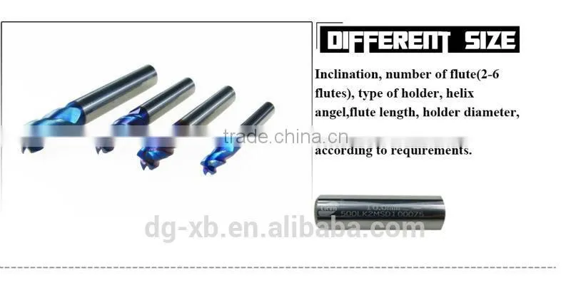 Dongguan Solid Carbide 4 Flutes Spiral End Mill Milling Cutter, Square milling tools