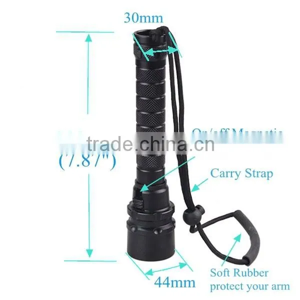 Diving Usage Wide Angle Aluminum 3000 High Lumen Torch Flashlight
