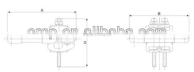 Piercing grounding connector (10kv) with piercing conductor PCTGND 95/25
