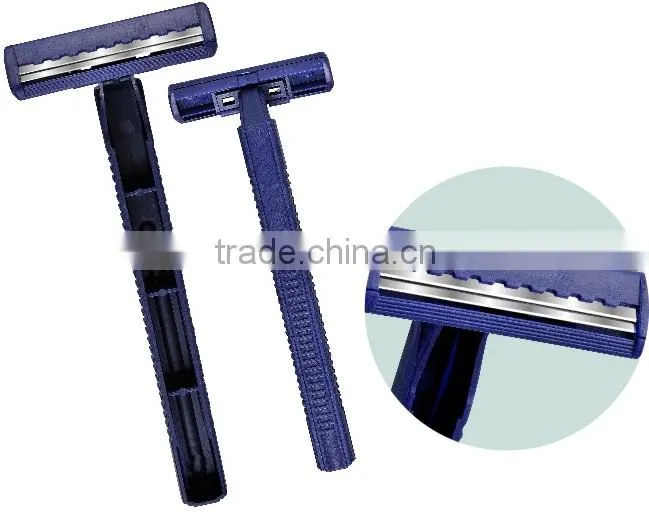 Twin blade plastic handle disposable razor