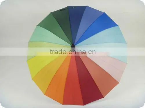 2013 hot selling 54" arc 16 panels 190T pongee multi-color 16k golf umbrellas