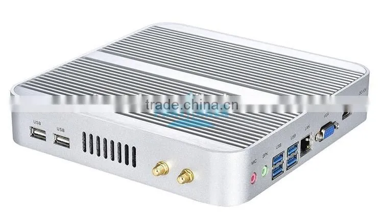 High Quality New Design 5th CPU Intel Core i3 5005U Aluminum Fanless Computer