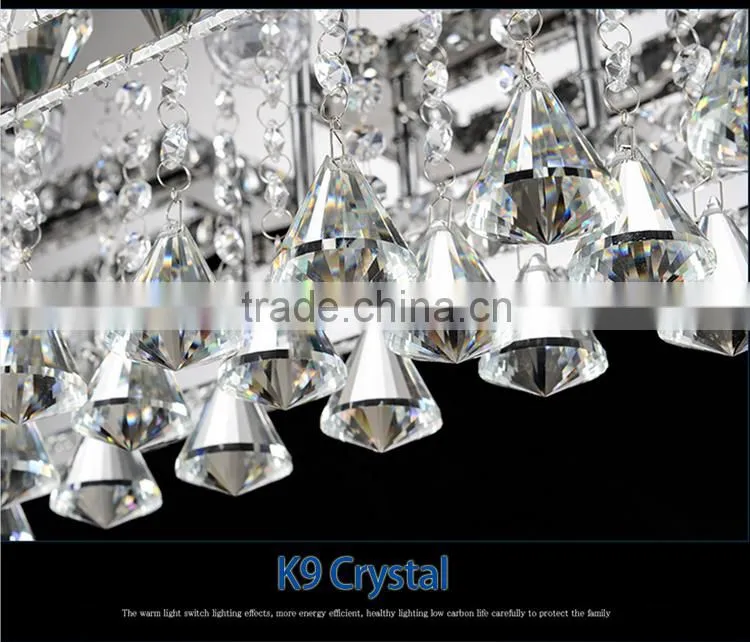 Top Quality K9 Crystal Ceiling Light 128W Amber Luxury Crystal Lamp