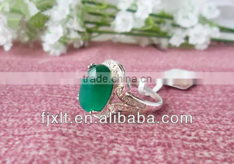 Genuine Chrysoprase 925 Sterling Silver Unique Gemstone Ring