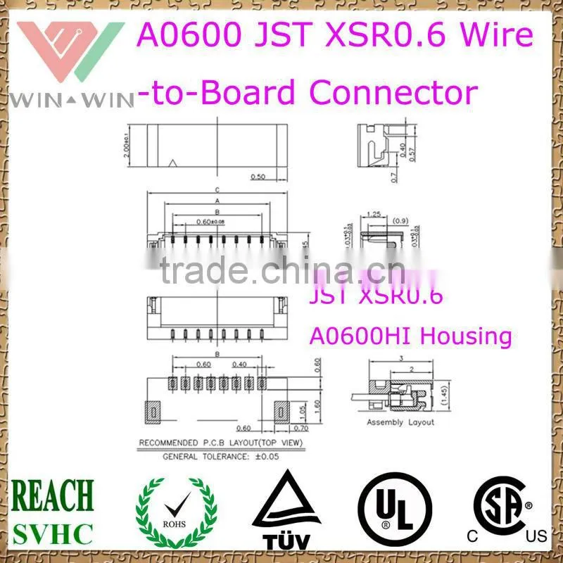 0.6mm pitch A0600 JST XSR0.6 wire to board Connector