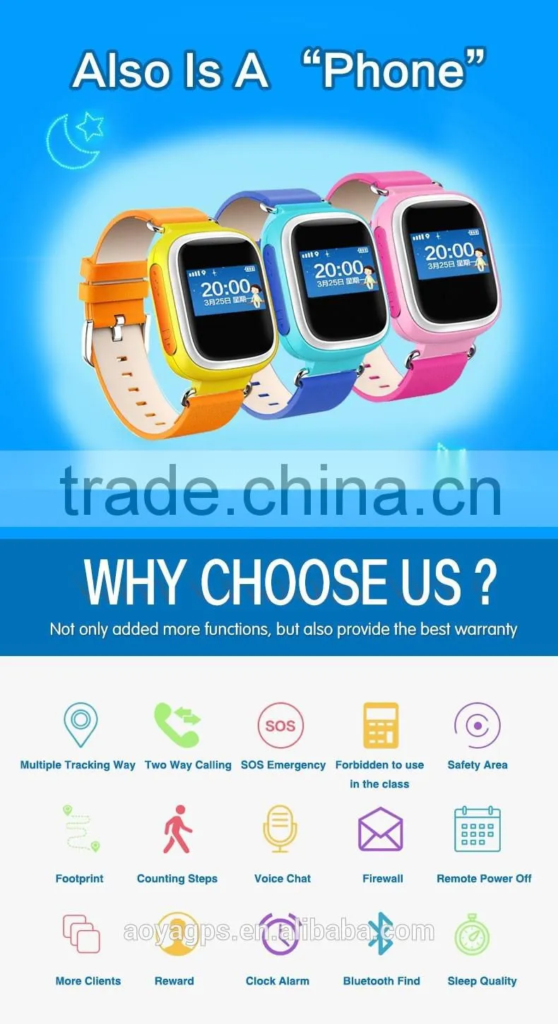 Multiple positioning kids GPS watch pedometer walking smart phone watch