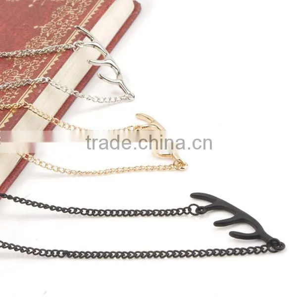 animal jewellery antler cheap chunky necklace, deer antler necklace