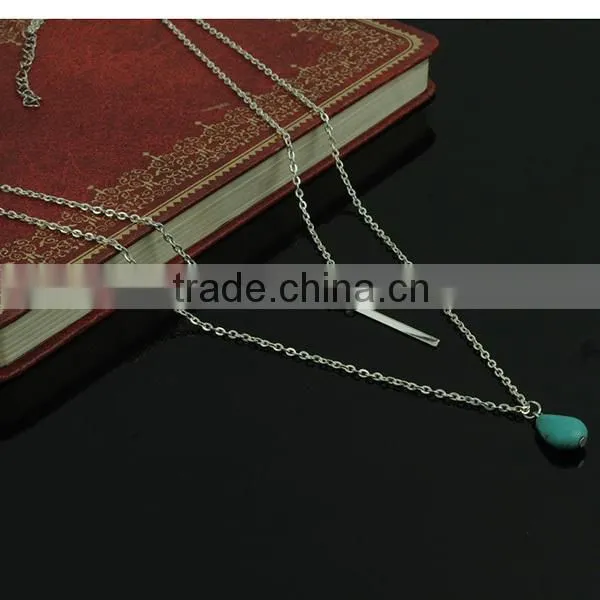 double fancy latest long chain layered necklace