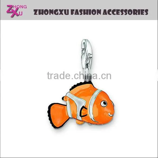 new silver and gold plated DIY custom 3D animal fish charms
