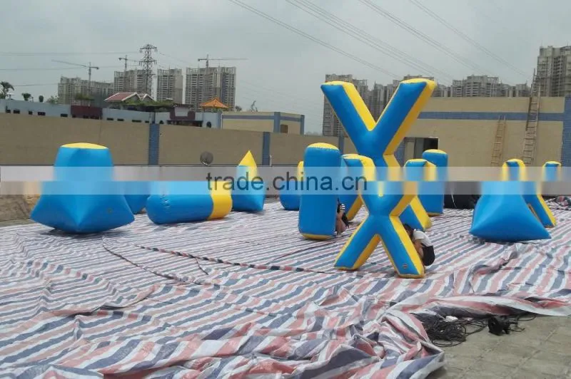 China blue inflatable paintball pallet with 0.6mm or 0.9mm PVC