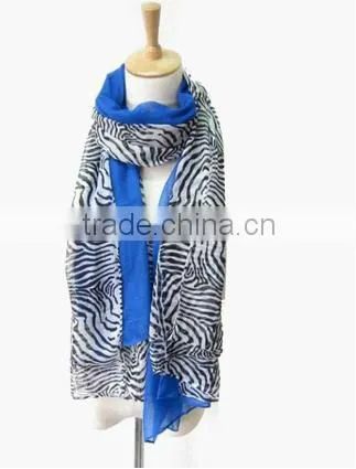 Zebra Print Polyester Scarf