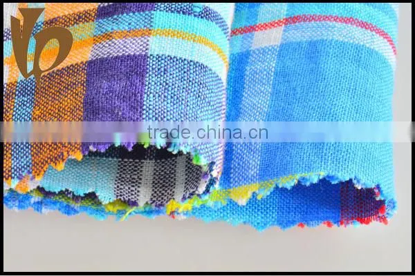 pure linen fabric for india style wholesale plaid shirts