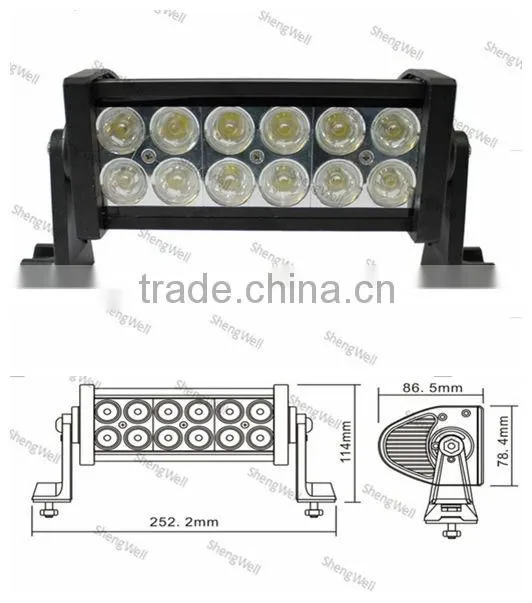 ShengWell Auto car led light bar 9-32V IP67 36W 6inch double row led light bar car roof led bar led light bar offroad led bar