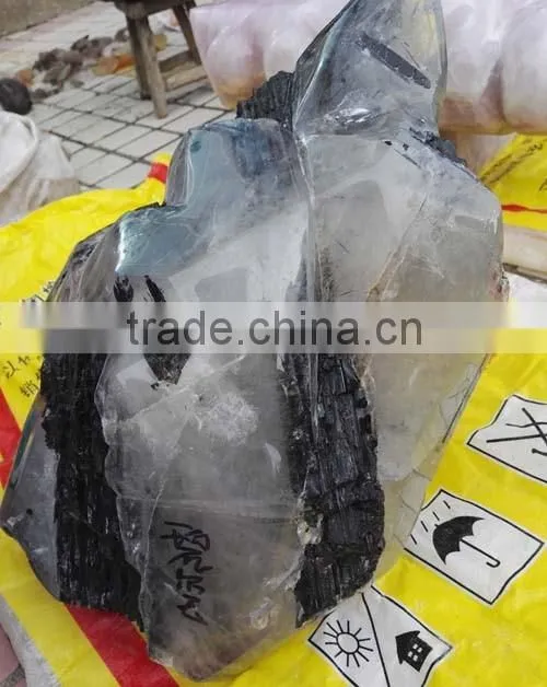 large natural rock raw black tourmaline specimen for decoration