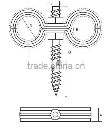 Pipe Clamps With Wood Thread Screw Pitch