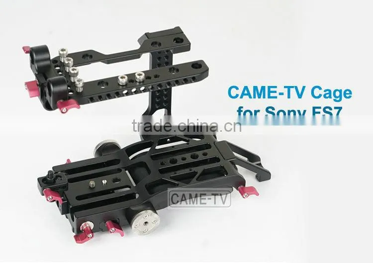 CAME-TV Cage for S ony FS7 Camera HT-FS7-2 15mm Rod Quick Release Plate