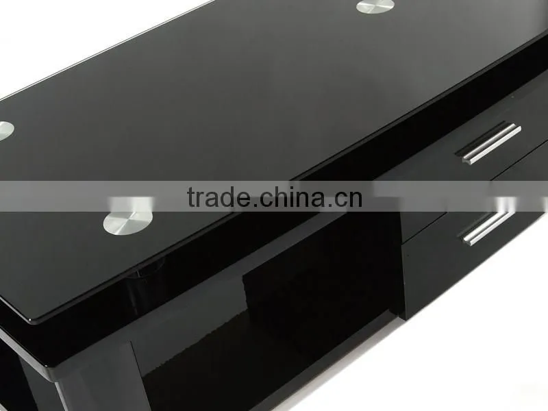 TV-3008 Black Lacquered TV Stand With Drawers
