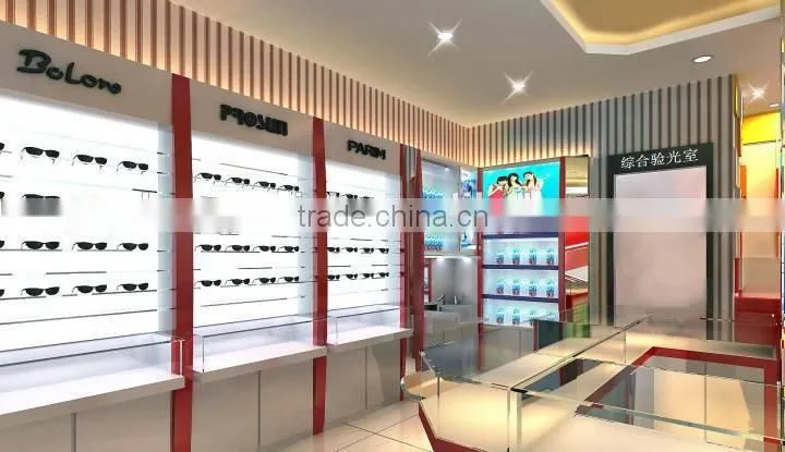 modern optical showcase, wall mounted eyewear display