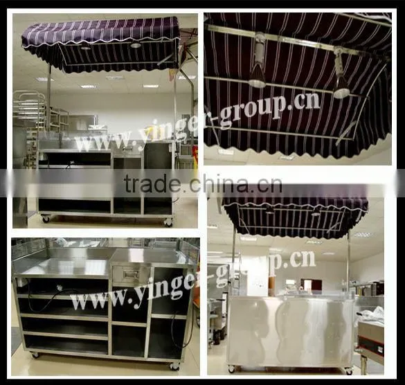 factory price stainless steel mobile espresso coffee cart