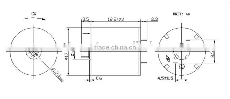 1718 No-load speed 10280rpm toy airplane motor, micro dc coreless motor