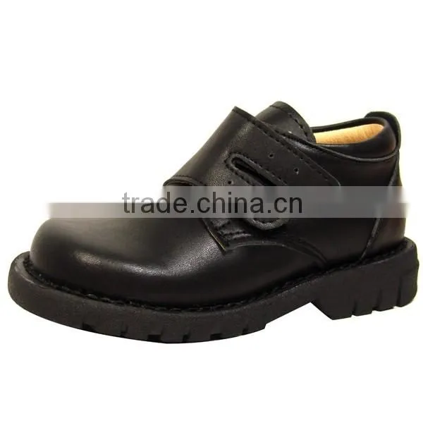 China Wholesale 86592K Fancy Buckle Bulk Boys Black School Shoes