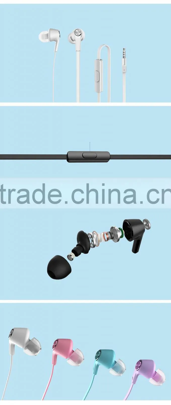 Bright headphone For xiaomi Cheap wholesale colorful promotional china earphone