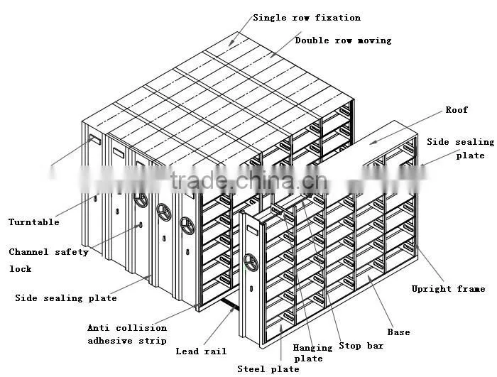 Steel Mobile Office Filing Cabinet