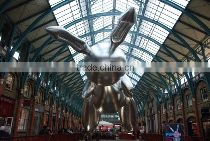 Giant Helium Silver Inflatable Rabbit for Advertising Decoration