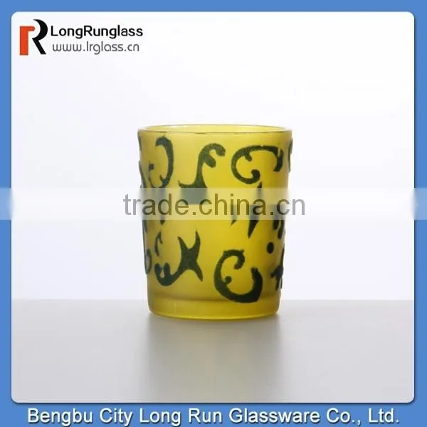 LongRun 120ml charming Eco-friendly shot glass cup&drinking wine glass&tableware glass cup with fancy decal